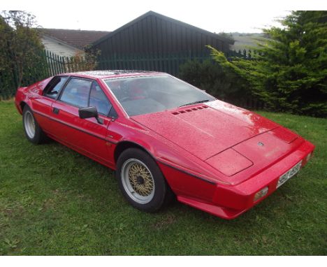 A 1981 Lotus Esprit S3, registration number HBZ 1590, chassis number SCC085912BHD11043, Calypso red. The Giorgetto Giugiaro's