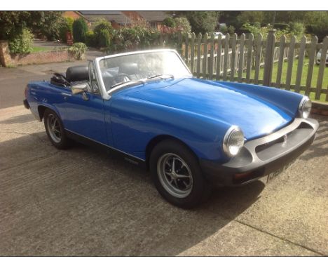 A 1975 MG Midget 1500, registration number JBW 673N, chassis number GAN6-158682G, Tahiti blue. This MG Midget was originally 