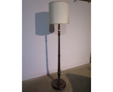 A mahogany Standard lamp and shade - needs rewiring 