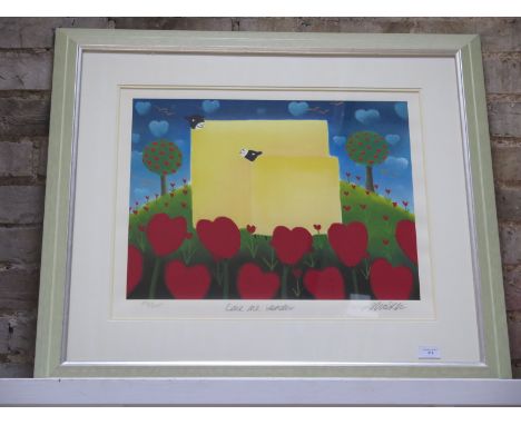 Mackenzie Thorpe photo lithograph "love me tender" signed - 153/275 - 45 x 55cm in good condition 
