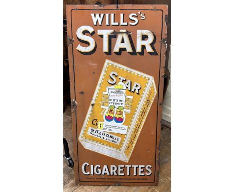 An enamel sign, Wills's Star Cigarettes, 46 x 36 cm 