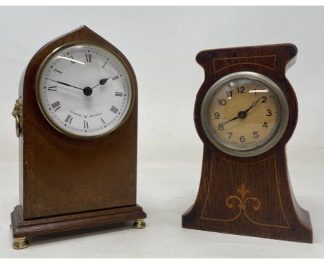 A clock, another, and assorted items (box) 