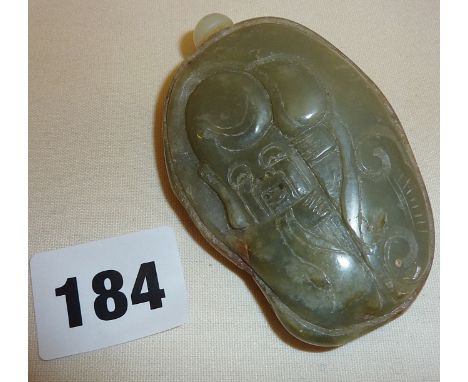Chinese jade snuff bottle carved with a scholar or god