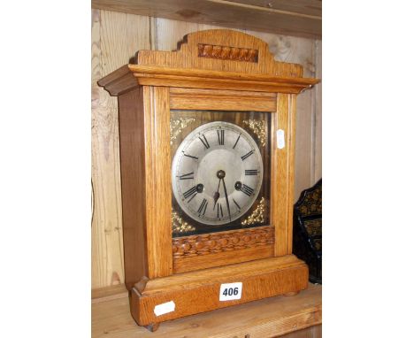Light oak cased early 20th c. PHS or (Phillipe) Haas &amp; Sohne mantle clock