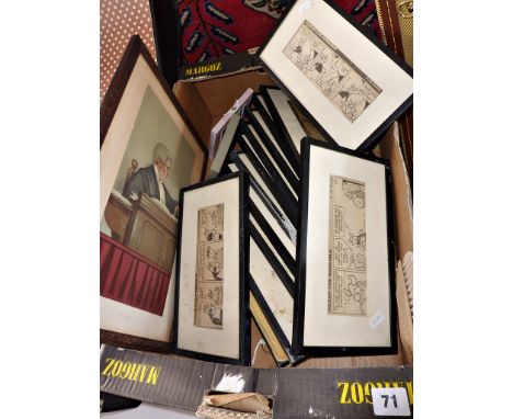 Large collection (14) of vintage framed "Hagar the Horrible" cartoon strips by Dik Browne and three other prints inc, Spy pri