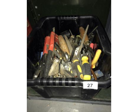 A box of assorted tools