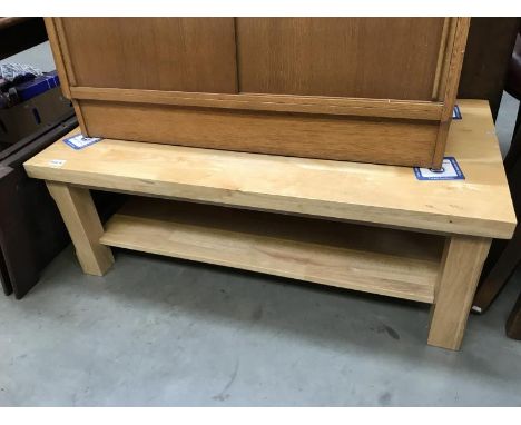 A light solid wood coffee table