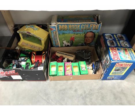 A collection of vintage and other toys including Bob Hope radio controlled golfer, McNamara's musical band, die cast etc.,