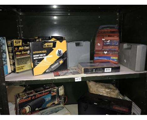 A shelf of rotary tools &amp; accessories