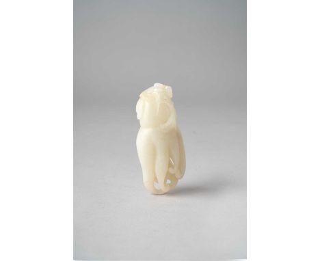 A CHINESE WHITE JADE CARVING OF A FINGER CITRONQING DYNASTY OR LATERCarved as a large finger citron growing from a leafy bran