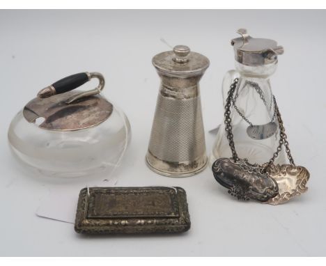 **PLEASE NOTE THE BRASS BOX HAS BEEN REMOVED FRO THIS LOT** A silver and glass whisky noggin, of conical form, by&nbsp;Robert