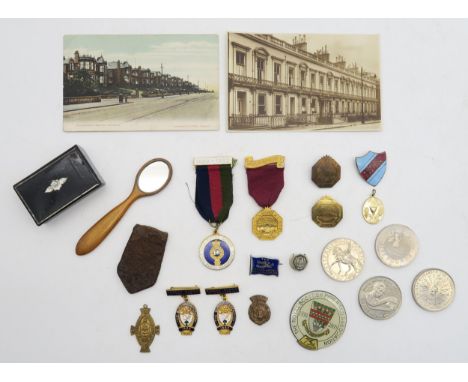 A mixed lot comprising a Royal Scots 250th Anniversary medal, Burns Federation enamel medals, a Bridgeton Business Club Presi