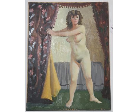 WILLIAM CROSBIE RSA RGI (1915-1999) THREE UNFRAMED NUDE STUDIES INCLUDING 'OCCASION' AND 'LE CABINET'&nbsp; Oil on board, ins