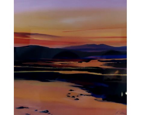 PAM CARTER (SCOTTISH b.1952)&nbsp; SEASCAPE&nbsp; Print multiples, signed, numbered, 50 x 50cm (2) Condition Report:Available