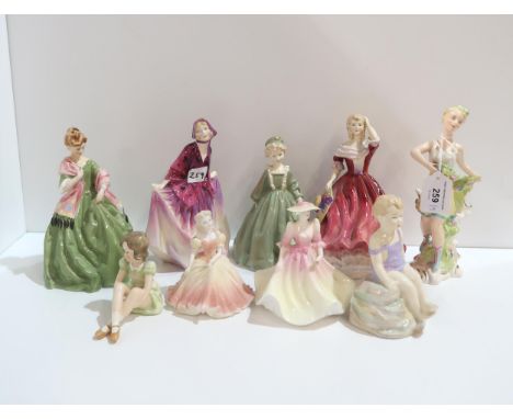 A Wedgwood figure Spring, together with eight other figures by Paragon, Royal Worcester, Coalport Condition Report:Available 