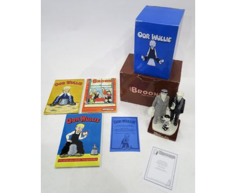 A Broons ceramic figural group "Maw, Paw and the Bairn", with original box; another Oor Wullie ceramic figure, never unwrappe