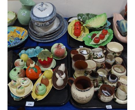 A collection of Carlton Ware novelty cruets and dishes, together with a quantity of mottoware Condition Report:Not available 