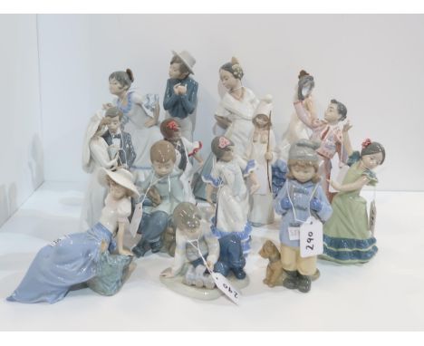 A collection of Nao and Lladro figures of children&nbsp; Condition Report:Available upon request