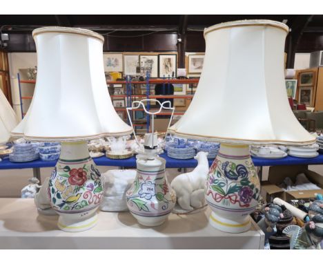 Three Poole pottery table lamps Condition Report:Available upon request