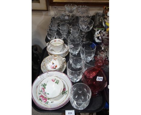 A set of six John Rocha for Waterford Imprint tumblers, custard cups, other glassware and assorted cups and saucers Condition