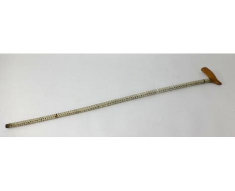 A shark vertebrae walking stick, length 90cm.