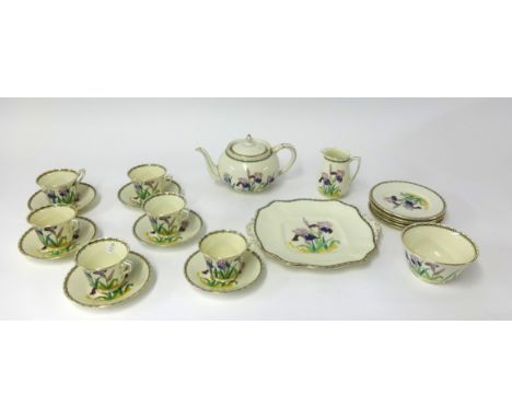Adderley, six piece tea service and teapot.