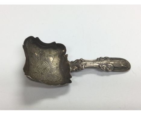 A Georgian silver caddy spoon, Birmingham hallmarks. Shipping category A.