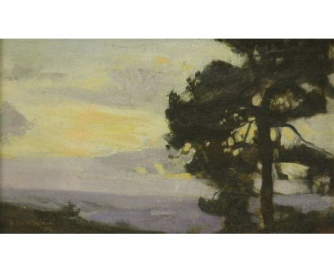 Harry Watson RWS (1871-1936)'EVENING SILHOUETTES';verso, PORTRAIT STUDY OF A YOUNG GIRLSigned l.l., oil on panel12 x 20cmProv