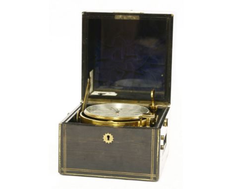 LOTS 59 TO 83A SINGLE OWNER COLLECTION OF SCIENTIFIC INSTRUMENTSA Parkinson & Frodsham two-day marine chronometer,late 19th c