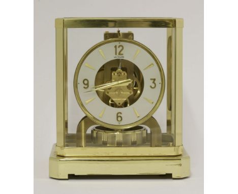 A Jaeger-LeCoultre Atmos clockNo. 166059, the brass case with five glass panels,23.5cm high