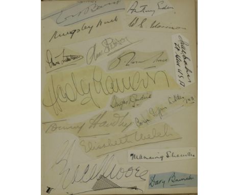 An autograph album and contents formerly belonging to Mr Richard Hearne, including:signed photographs of George Bernard Shaw,