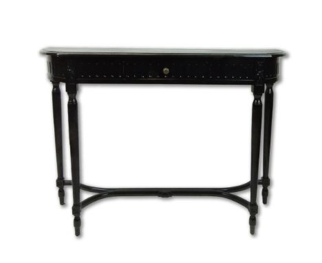 Vintage Louis XVI style Carved Wood Console. Unsigned. Painted, rubbing otherwise good condition. Measures 33-1/2 inches tall