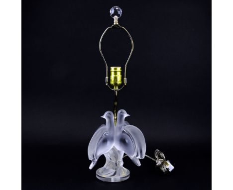 Lalique Crystal "Ariane" Lamp. Signed. Very good condition. Measures 8-3/4" H. Shipping $95.00