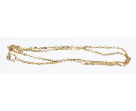 A chain with bolt ring clasp marked '9ct', length 42cm, weight 3.1g.  