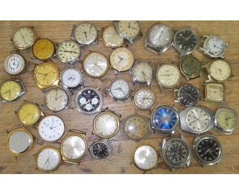 A quantity of assorted mainly mechanical vintage wristwatches, all as found.  