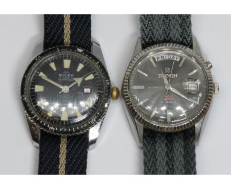 Two vintage wristwatches: Buler 21 jewel manual and a Ricoh automatic. Condition - both appear to be working general wear thr
