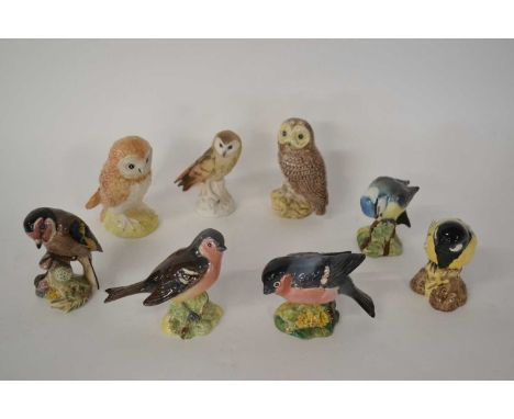 Collection of mainly Beswick bird studies including owls, blue tits etc