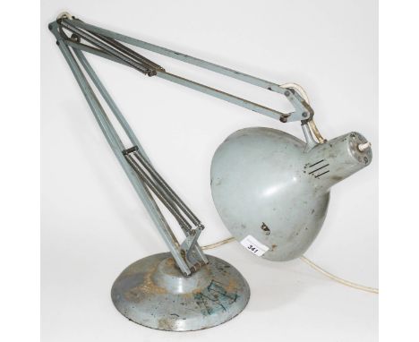 A large industrial grey anglepoise lamp by Thousand and one lamps, London.  