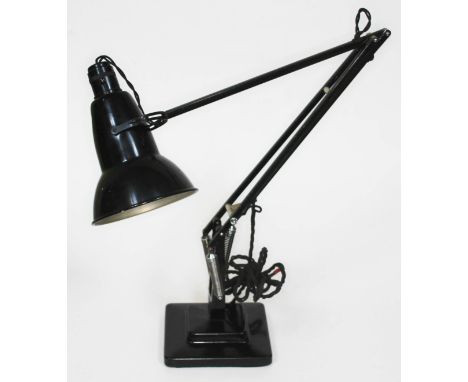 A Herbert Terry &amp; Sons black anglepoise lamp with two step base.  