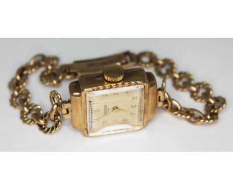 A hallmarked 9ct gold Rotary wristwatch and strap, gross wt. 14.79g.  