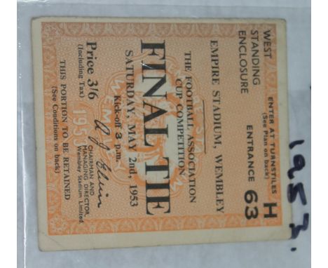 An FA cup final ticket, Blackpool vs Bolton 1953. 