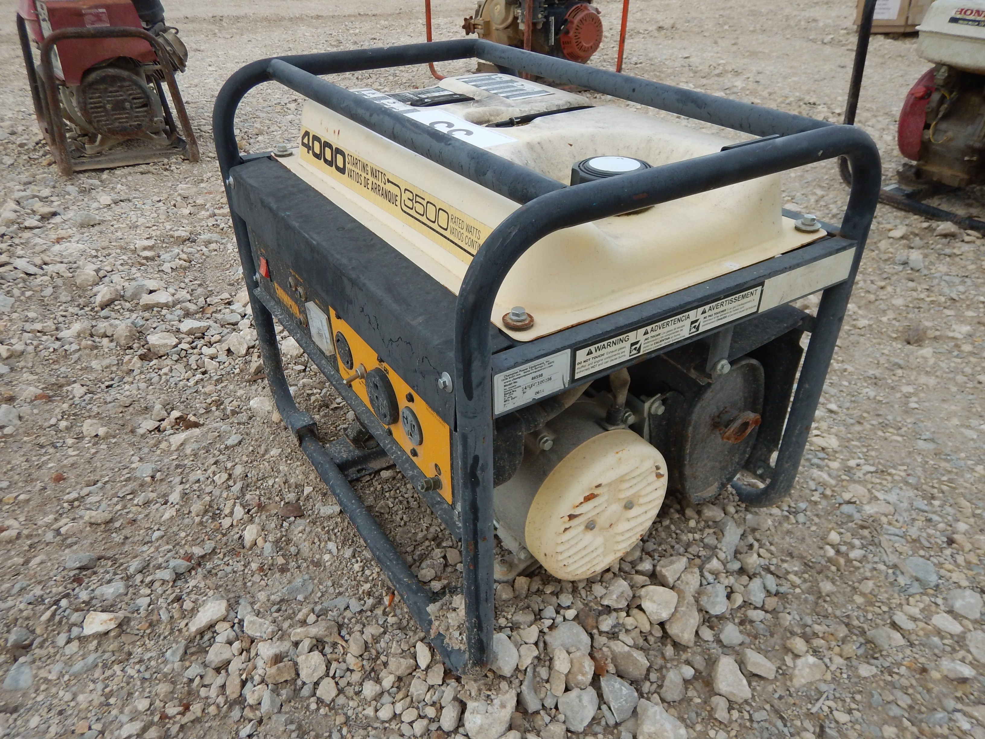 CHAMPION 46598 3,500 WATT GENERATOR- 3,500 WATT GENERATOR, 196 CC GAS ...