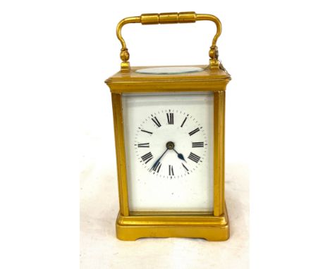 Vintage brass carriage clock, untested 