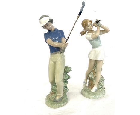 2 Nao golf ornaments, one missing club 0451, B-20S