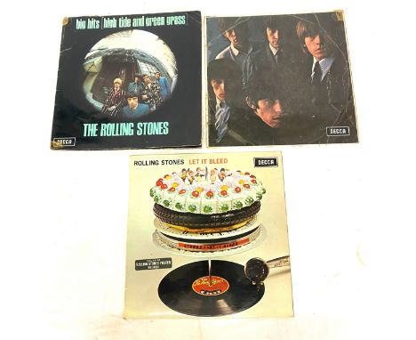 Selection of Rolling Stones vinyls, LP's to include No2, High tide and green grass, Let it bleed, small visible scratches to 