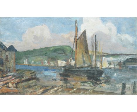 William York MacGregor RSA RSW (British, 1855-1923)Oban Boat signed 'W Y Macgregor' (lower left), titled (artist's label frag