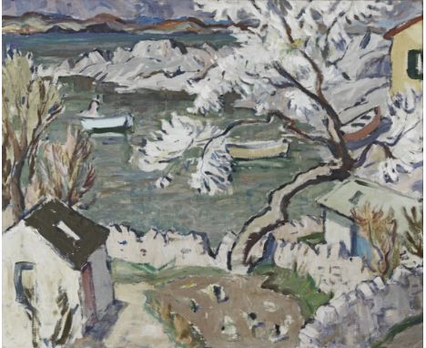 John Maclauchlan Milne RSA (British, 1885-1957)Corrie, Arran oil on canvas72 x 89cm (28 3/8 x 35 1/16in).Footnotes:Provenance