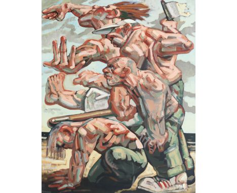 Peter Howson OBE (British, born 1958)Totem signed 'HOWSON' (lower left), titled and signed 'HOWSON' (on stretcher)oil on canv