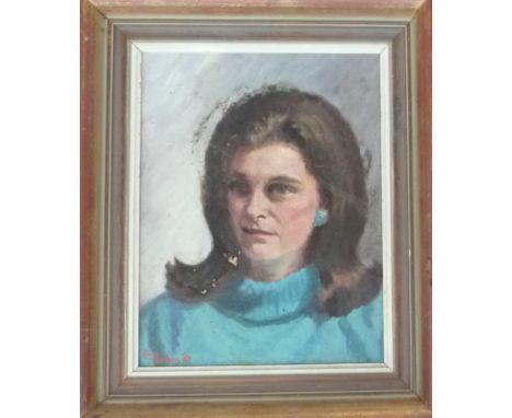 E. Forbes, portrait of 'Miss Jena Boyle', oil on board, dated '69, 43x33.5cm 