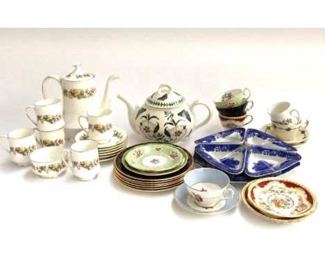 A Royal Standard 'Lyndale' part tea set; Portmeirion 'Botanic Garden' teapot ; J. Fryer &amp; Son; Gainsborough 'Queen Anne';